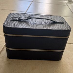 Lancome Black Double-Zip Cosmetic Case